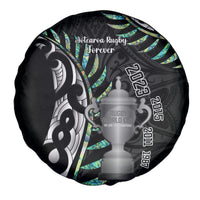 Personalised New Zealand Silver Fern Rugby Spare Tire Cover Paua Shell With Champions Trophy History NZ Forever LT14 - Polynesian Pride