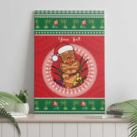 Personalized Hawaii Christmas Canvas Wall Art Tiki Santa Mele Kalikimaka