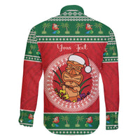 Personalized Hawaii Christmas Family Matching Mermaid Dress and Hawaiian Shirt Tiki Santa Mele Kalikimaka