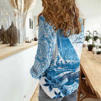 New Zealand Saling Women Casual Shirt Aotearoa Yacht Racing - Born To Sail