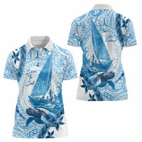New Zealand Sailing Women Polo Shirt Aotearoa Yacht Racing - Born To Sail LT14 - Polynesian Pride