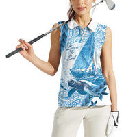 New Zealand Sailing Women Sleeveless Polo Shirt Aotearoa Yacht Racing - Born To Sail LT14 - Polynesian Pride