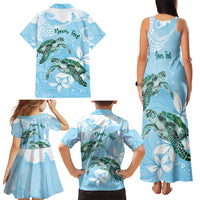 Personalised Polynesia Valentine's Day Family Matching Tank Maxi Dress and Hawaiian Shirt SeaTurtle Couple Polynesian - Fairy Sparkles Color