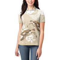 Happy Valentine's Day Polynesia Women Polo Shirt SeaTurtle Couple Polynesian - Pollinate Color