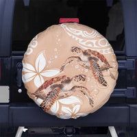Happy Valentine's Day Polynesia Spare Tire Cover SeaTurtle Couple Polynesian - Desert Sand Color