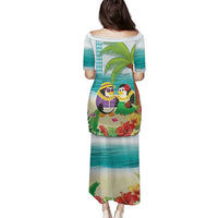 Hawaii Penguin Couple Family Matching Puletasi and Hawaiian Shirt Hawaiian Kakau - Tropical Summer Vibes