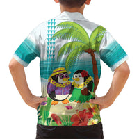 Hawaii Penguin Couple Family Matching Short Sleeve Bodycon Dress and Hawaiian Shirt Hawaiian Kakau - Tropical Summer Vibes LT14 - Polynesian Pride