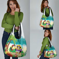Hawaii Penguin Couple Grocery Bag Hawaiian Kakau - Tropical Summer Vibes