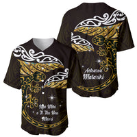 New Zealand Matariki Baseball Jersey Maori New Year Silver Fern And Lizard - Gold