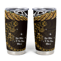 New Zealand Matariki Tumbler Cup Maori New Year Silver Fern And Lizard - Gold