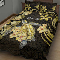Personalised Aloha Hawaii Oahu Island Quilt Bed Set Gathering Place Sea Turtle Ilima Flowers