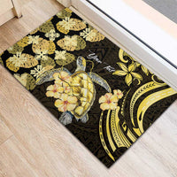 Personalised Aloha Hawaii Oahu Island Rubber Doormat Gathering Place Sea Turtle Ilima Flowers