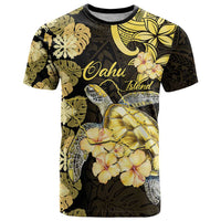 Personalised Aloha Hawaii Oahu Island T Shirt Gathering Place Sea Turtle Ilima Flowers