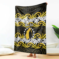 Personalised Cook Islands Aitutaki Blanket Tiare Maori Polynesian Waves Tattoo