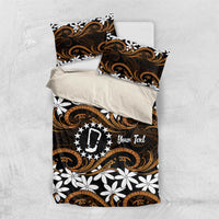 Personalised Cook Islands Rakahanga Bedding Set Tiare Maori Polynesian Waves Tattoo LT14 US Twin 172cm x 218cm Orange - Polynesian Pride