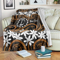 Personalised Cook Islands Rakahanga Blanket Tiare Maori Polynesian Waves Tattoo