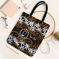 Personalised Cook Islands Rakahanga Tote Bag Tiare Maori Polynesian Waves Tattoo