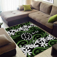 Personalised Cook Islands Palmerston Area Rug Tiare Maori Polynesian Waves Tattoo LT14 - Polynesian Pride