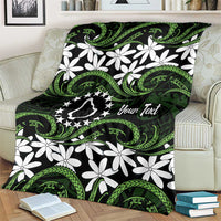 Personalised Cook Islands Palmerston Blanket Tiare Maori Polynesian Waves Tattoo