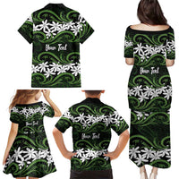 Personalised Cook Islands Palmerston Family Matching Puletasi and Hawaiian Shirt Tiare Maori Polynesian Waves Tattoo LT14 - Polynesian Pride