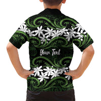 Personalised Cook Islands Palmerston Kid Hawaiian Shirt Tiare Maori Polynesian Waves Tattoo