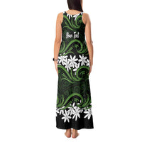 Personalised Cook Islands Palmerston Tank Maxi Dress Tiare Maori Polynesian Waves Tattoo LT14 - Polynesian Pride