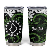 Personalised Cook Islands Palmerston Tumbler Cup Tiare Maori Polynesian Waves Tattoo
