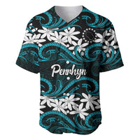 Personalised Cook Islands Penrhyn Atoll Baseball Jersey Tiare Maori Polynesian Waves Tattoo