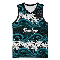 Personalised Cook Islands Penrhyn Atoll Basketball Jersey Tiare Maori Polynesian Waves Tattoo