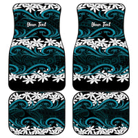 Personalised Cook Islands Penrhyn Atoll Car Mats Tiare Maori Polynesian Waves Tattoo