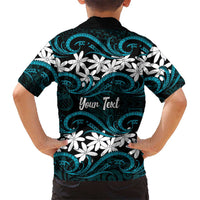 Personalised Cook Islands Penrhyn Atoll Family Matching Off Shoulder Maxi Dress and Hawaiian Shirt Tiare Maori Polynesian Waves Tattoo LT14 - Polynesian Pride