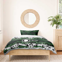Personalised Cook Islands Mitiaro Bedding Set Tiare Maori Polynesian Waves Tattoo