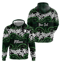 Personalised Cook Islands Mitiaro Hoodie Tiare Maori Polynesian Waves Tattoo LT14 - Polynesian Pride