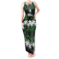 Personalised Cook Islands Mitiaro Tank Maxi Dress Tiare Maori Polynesian Waves Tattoo