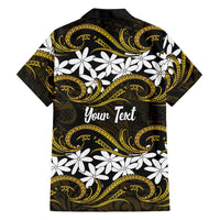 Personalised Cook Islands Manihiki Hawaiian Shirt Tiare Maori Polynesian Waves Tattoo