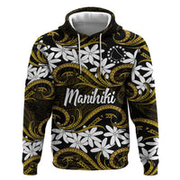 Personalised Cook Islands Manihiki Hoodie Tiare Maori Polynesian Waves Tattoo
