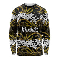 Personalised Cook Islands Manihiki Long Sleeve Shirt Tiare Maori Polynesian Waves Tattoo