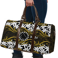 Personalised Cook Islands Manihiki Travel Bag Tiare Maori Polynesian Waves Tattoo