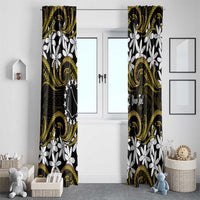 Personalised Cook Islands Manihiki Window Curtain Tiare Maori Polynesian Waves Tattoo