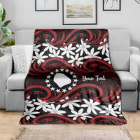Personalised Cook Islands Atiu Enuamanu Blanket Tiare Maori Polynesian Waves Tattoo