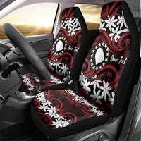 Personalised Cook Islands Atiu Enuamanu Car Seat Cover Tiare Maori Polynesian Waves Tattoo