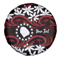 Personalised Cook Islands Atiu Enuamanu Spare Tire Cover Tiare Maori Polynesian Waves Tattoo