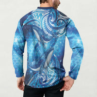 New Zealand Humpback Whale Matariki Button Sweatshirt Maori New Year Taniko Niho Taniwha