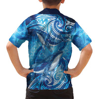 New Zealand Humpback Whale Matariki Family Matching Off The Shoulder Long Sleeve Dress and Hawaiian Shirt Maori New Year Taniko Niho Taniwha LT14 - Polynesian Pride