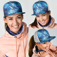 New Zealand Humpback Whale Matariki Mesh Trucker Cap Maori New Year Taniko Niho Taniwha LT14 - Polynesian Pride