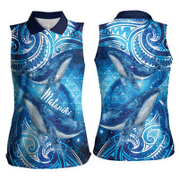 New Zealand Humpback Whale Matariki Women Sleeveless Polo Shirt Maori New Year Taniko Niho Taniwha LT14 - Polynesian Pride