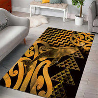 Humpback Whale Matariki New Zealand Area Rug NZ Maori Paikea Poutama Luxury Gold