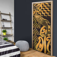Humpback Whale Matariki New Zealand Door Cover NZ Maori Paikea Poutama Luxury Gold LT14 - Polynesian Pride