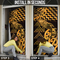 Humpback Whale Matariki New Zealand Door Cover NZ Maori Paikea Poutama Luxury Gold LT14 - Polynesian Pride
