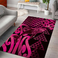 Humpback Whale Matariki New Zealand Area Rug NZ Maori Paikea Poutama Luxury Pink